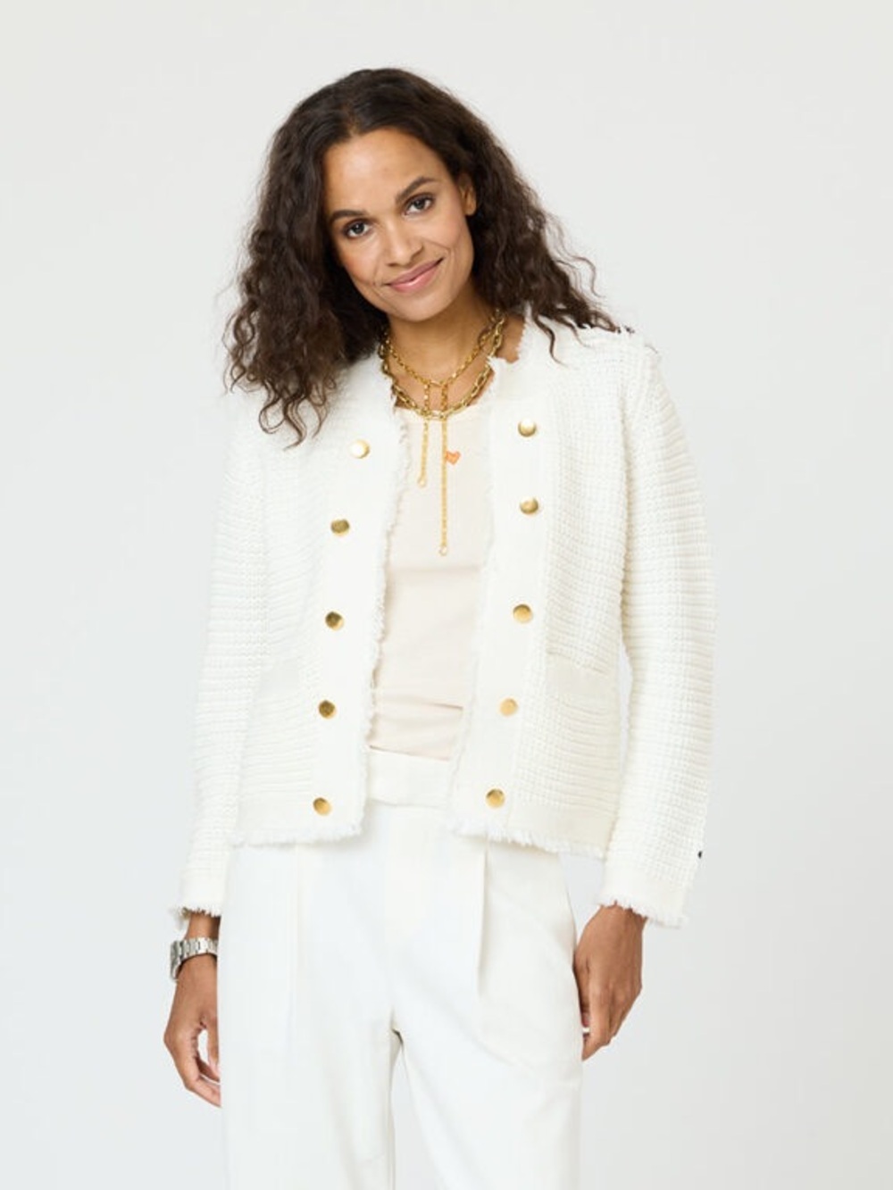 NWOT Kerri Rosenthal White Fringe Beaulero Cardigan Size XS